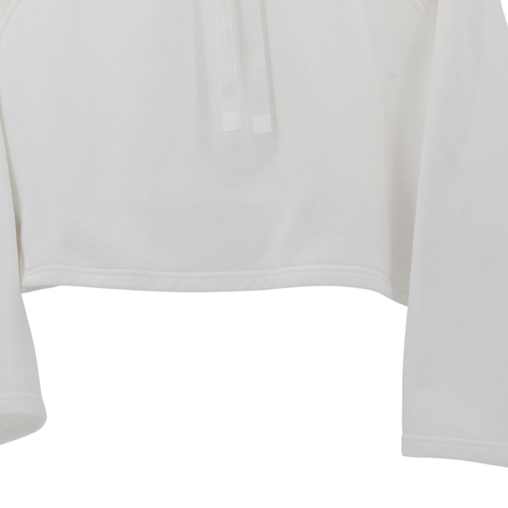 Athleta Cropped Hoodie Small White Flare Sleeve Lounge Yoga Pilates Athleisure - Picture 5 of 10